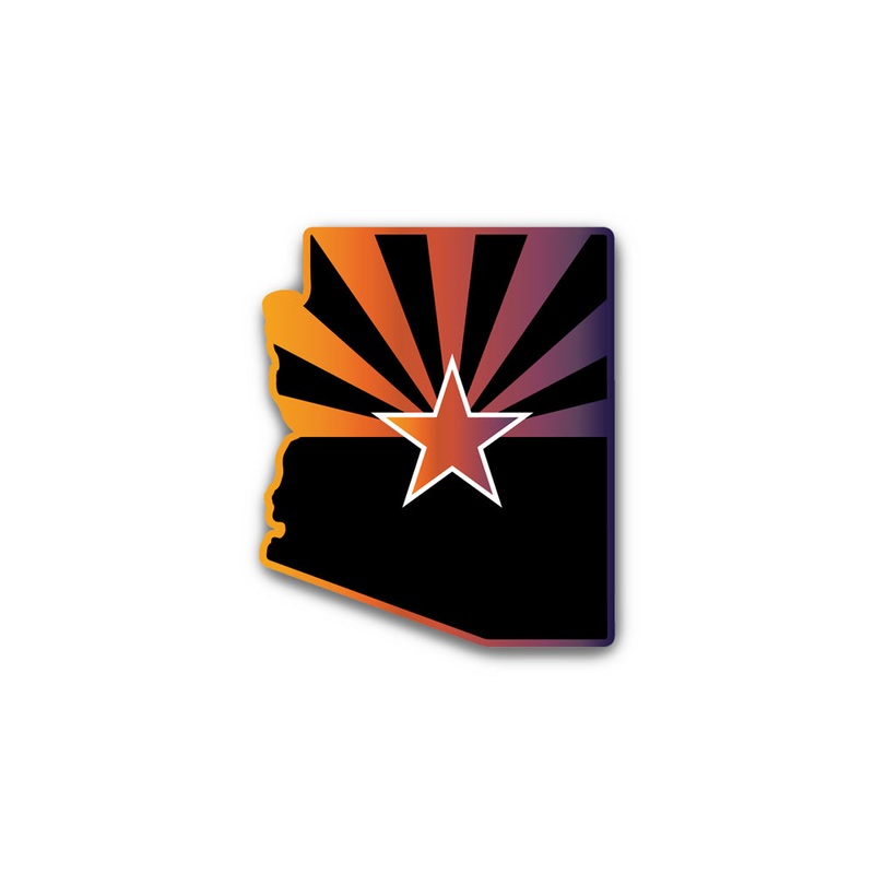 #ALLAZ 2.5″x3″ Decal – Black & Sunset Gradient