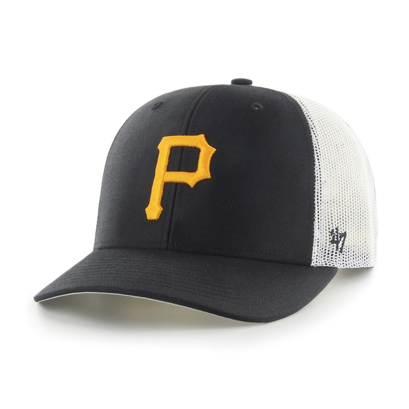 MLB Pittsburgh Pirates ’47 Primary Trucker Snapback Hat – Black