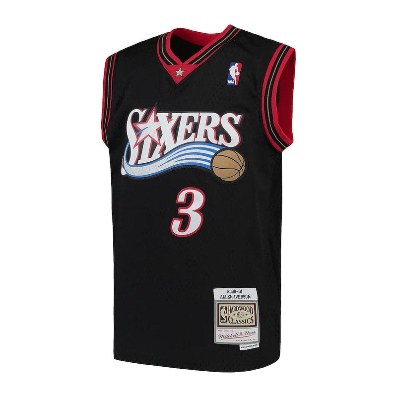 Youths Allen Iverson Philadelphia 76ers Mitchell & Ness NBA Swingman Jersey – Black