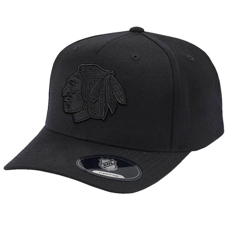 Chicago Blackhawks NHL Black On Black 110 Snapback Hat – Black