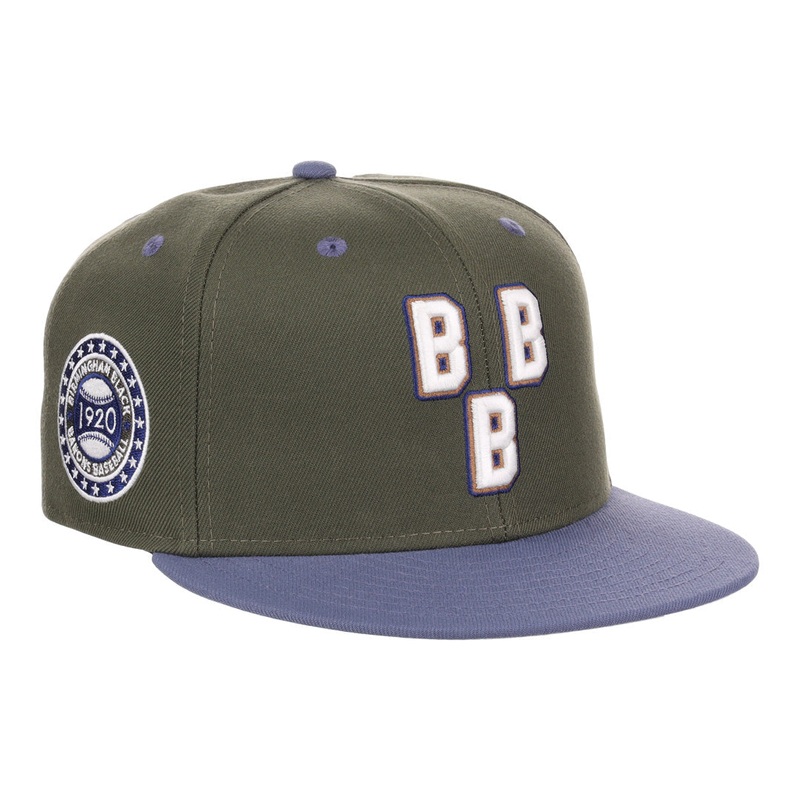 Ebbets Birmingham Black Barons NLB Mossy Slate Fitted Hat