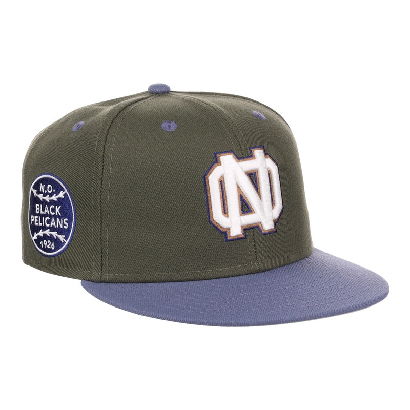 Ebbets New Orleans Black Pelicans NLB Mossy Slate Fitted Hat