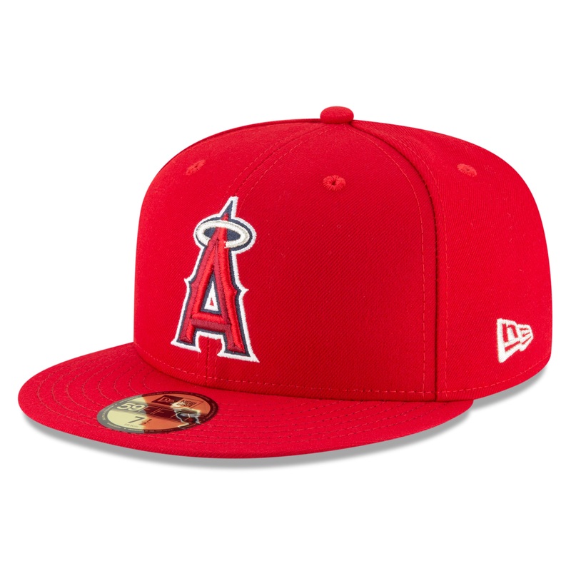 MLB Los Angeles Angels Youth New Era Home Authentic Collection 59FIFTY Fitted Hat – Red