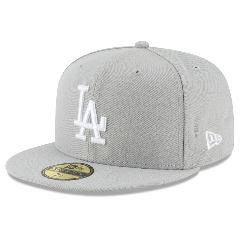 MLB Los Angeles Dodgers New Era Gray Basic 59FIFTY Fitted Hat – Gray