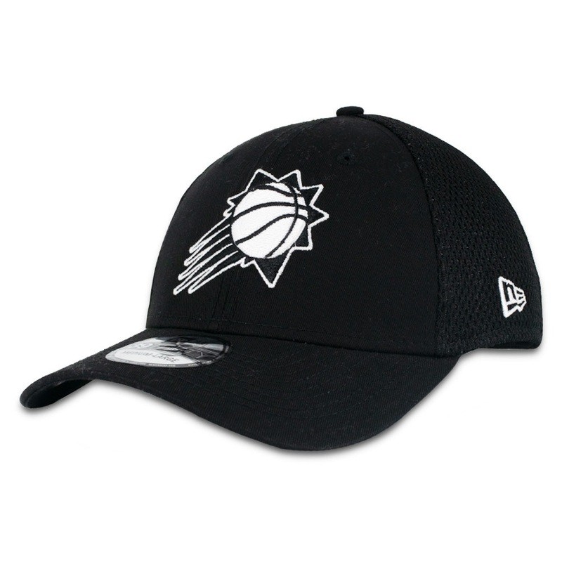 NBA Phoenix Suns New Era Black and White Neo 39THIRTY Flex Fit Hat – Black