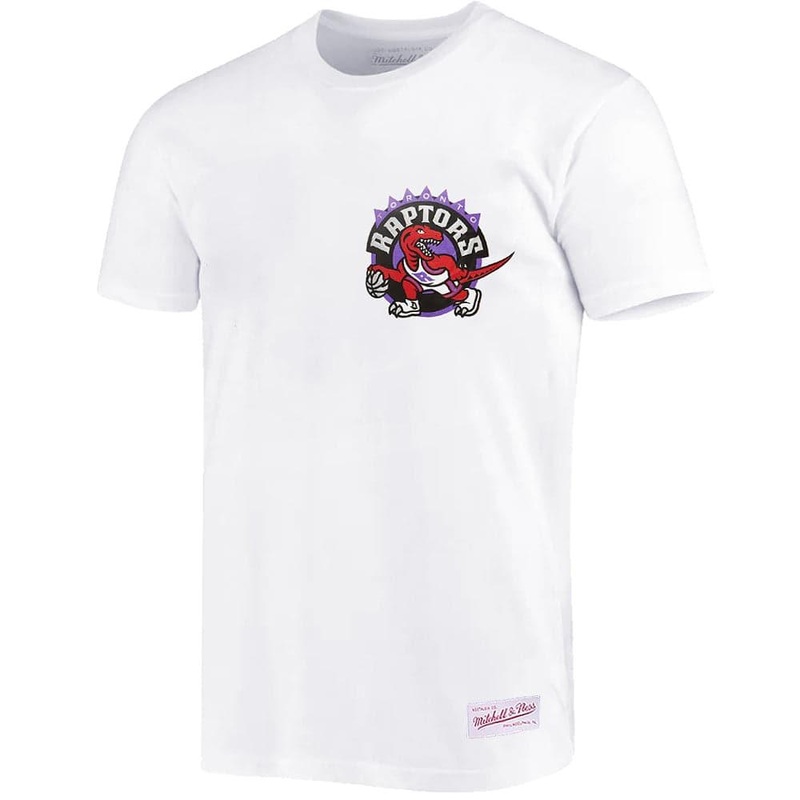 Toronto Raptors Mitchell & Ness NBA HWC Retro Repeat T-Shirt – White