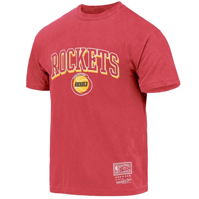 Houston Rockets Mitchell & Ness NBA Keyline Vintage T-Shirt – Faded Red