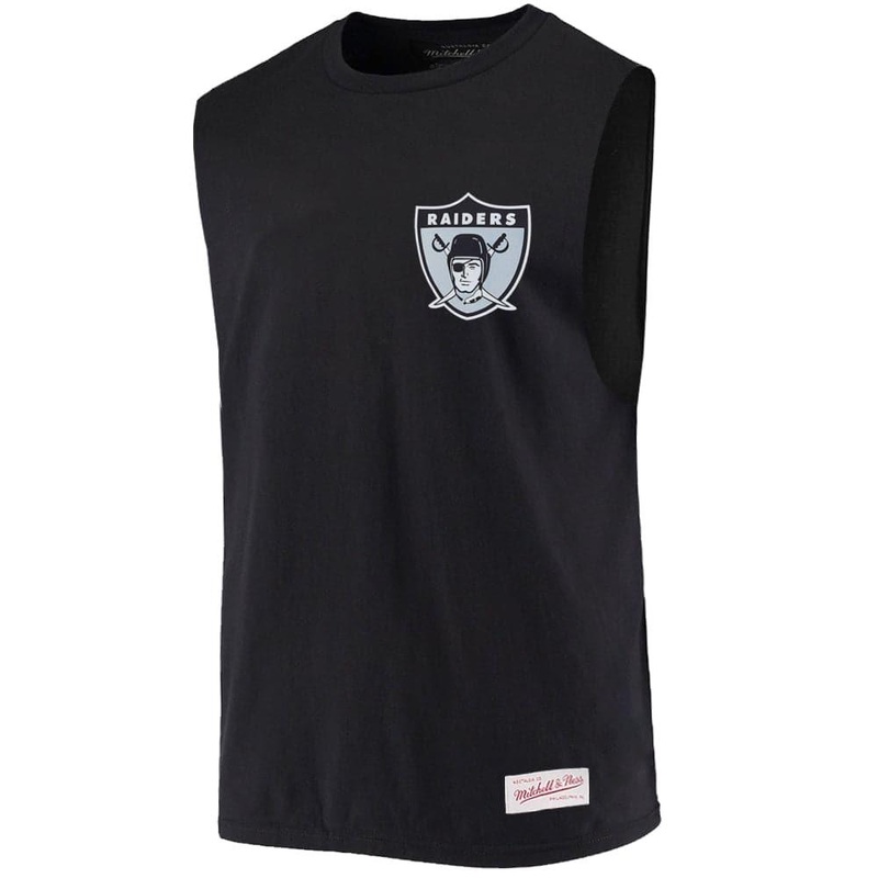 Las Vegas Raiders Mitchell & Ness NFL Retro Repeat Muscle T-Shirt – Black