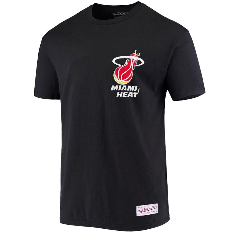 Miami Heat Mitchell & Ness NBA HWC Retro Repeat T-Shirt – Black