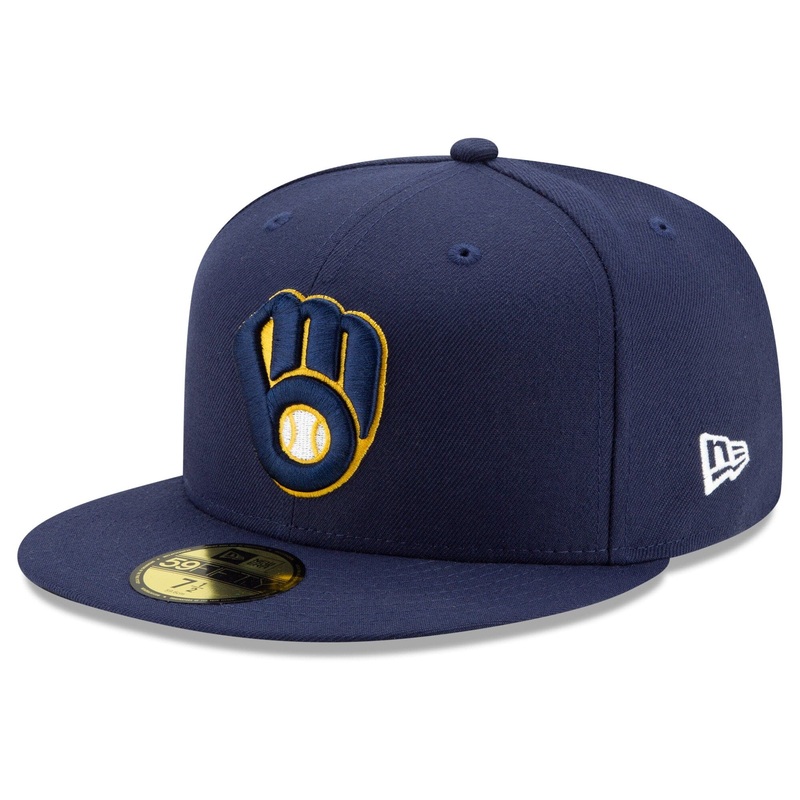 Milwaukee Brewers New Era MLB AC On-Field Home 59FIFTY Fitted Hat – Navy