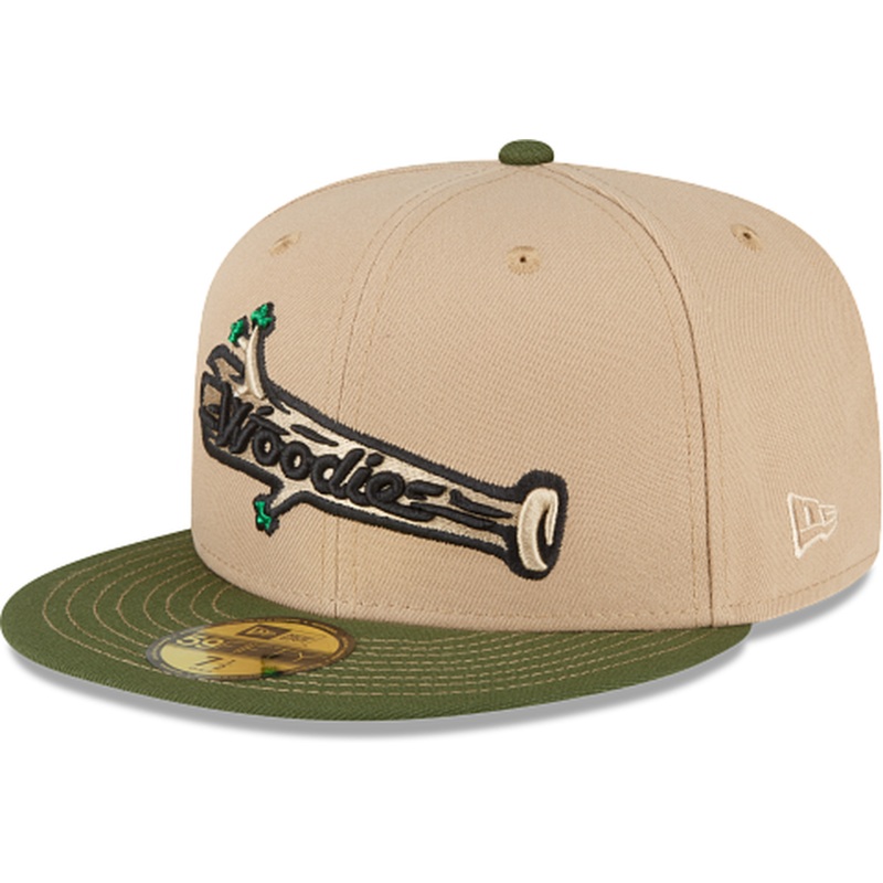 New Era Just Caps Beige Camel Down East Wood Ducks 2023 59FIFTY Fitted Hat