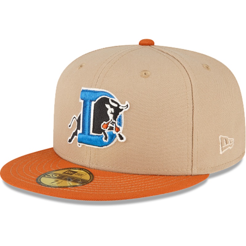 New Era Just Caps Beige Camel Durham Bulls 2023 59FIFTY Fitted Hat