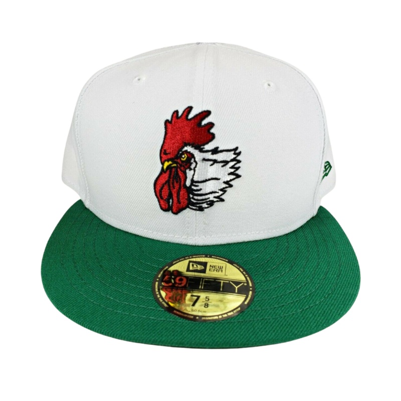 New Era Port City Roosters White/Green 59FIFTY Fitted Hat