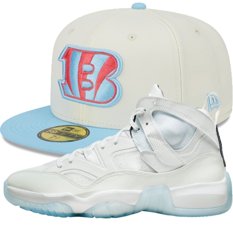 New Era White & Baby Blue Colorpack Fitted Hats w/ Jordan Two Trey Legend Blue
