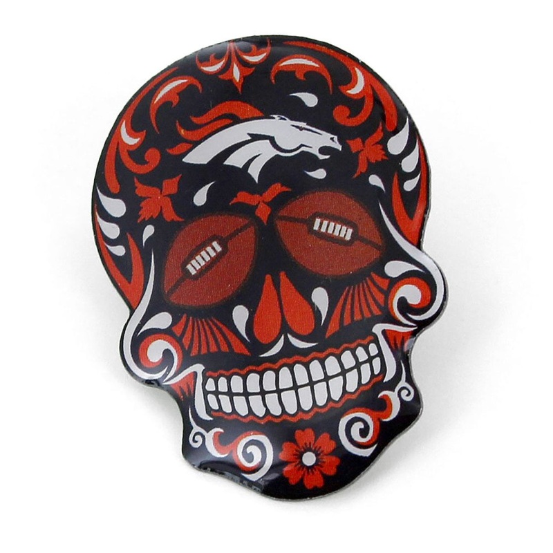 NFL Denver Broncos Aminco Sugar Skull Pin