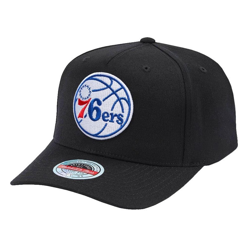 Philadelphia 76ers Mitchell & Ness NBA Team Classic Red Snapback Hat – Black
