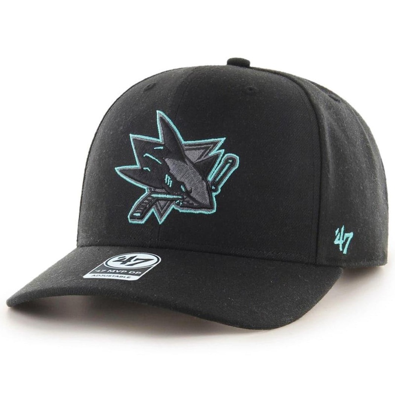 San Jose Sharks 47 NHL Highlight MVP DP Pre-Curved Snapback Hat – Black