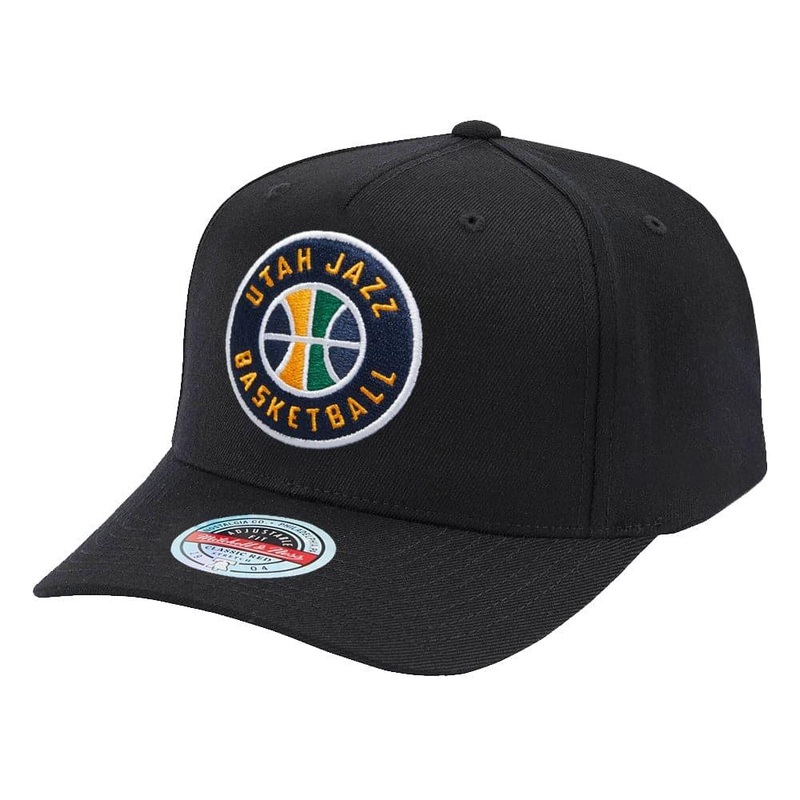 Utah Jazz Mitchell & Ness NBA Team Classic Red Snapback Hat – Black