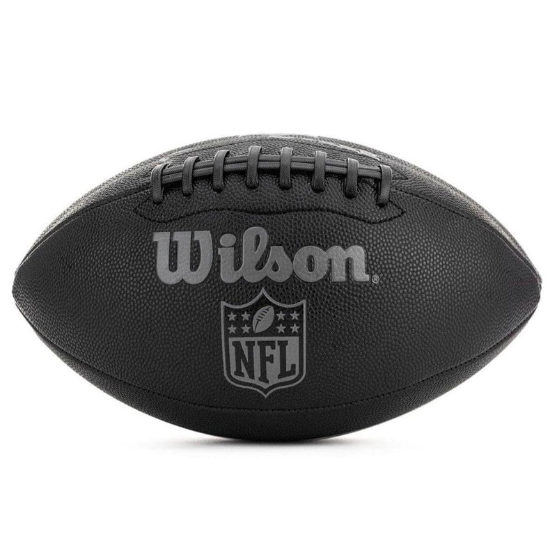 Wilson NFL Jet Black Full Size Composite Football Ball – Black