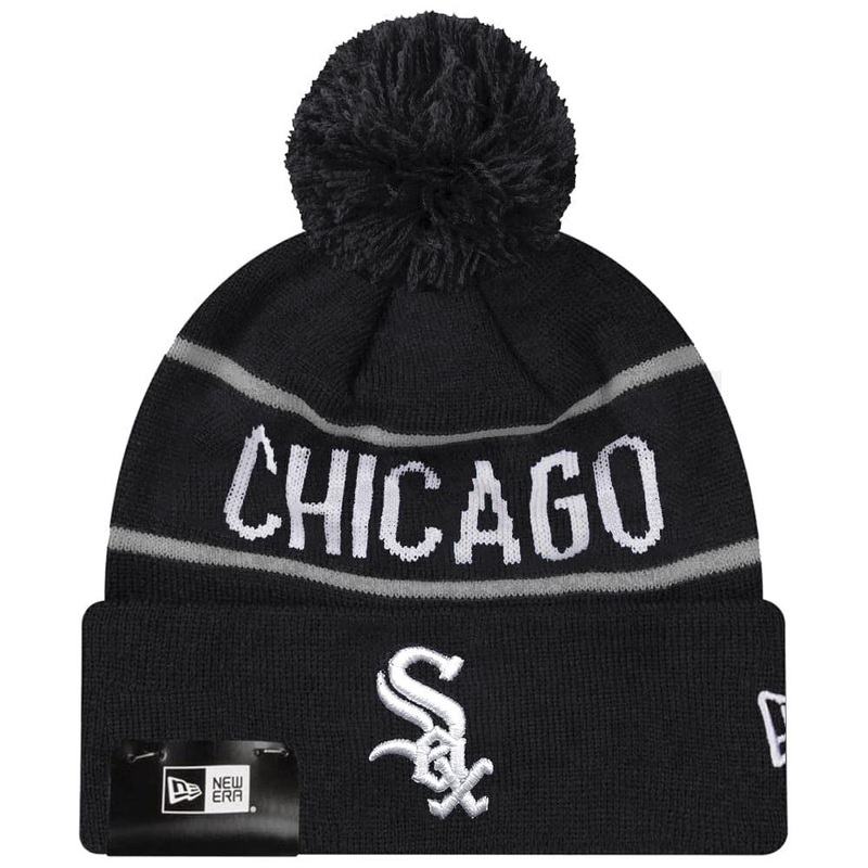 Chicago White Sox New Era MLB Grey Stripe Knit Beanie – Black