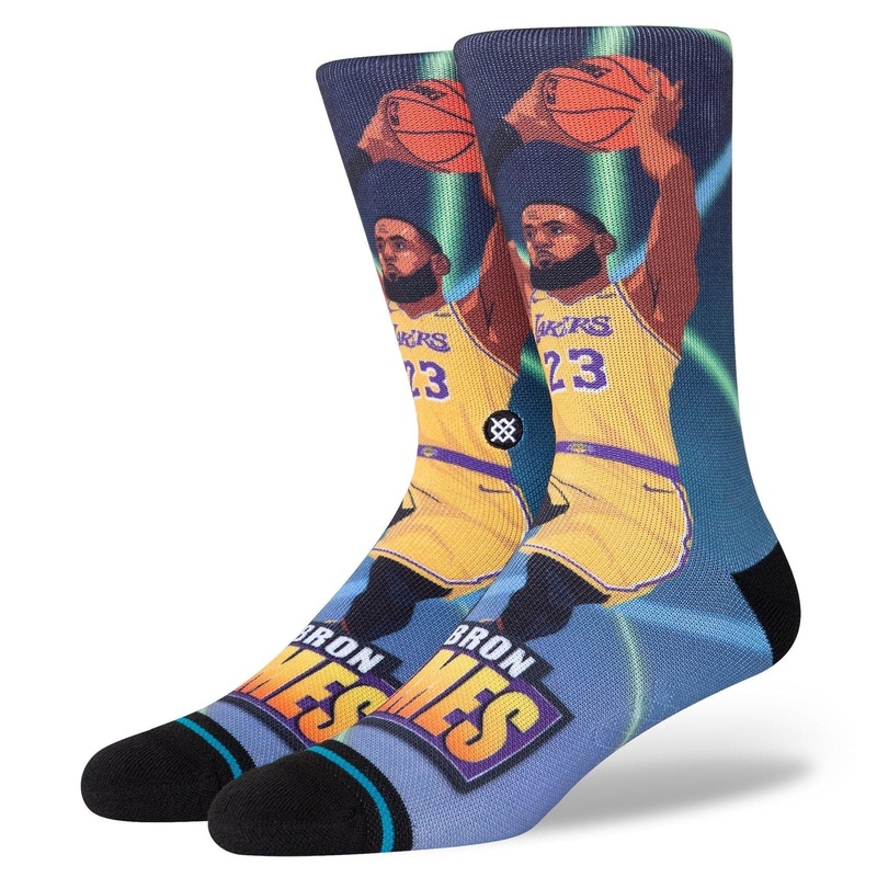 LeBron James Los Angeles Lakers Stance NBA Fast Break Player Crew Socks