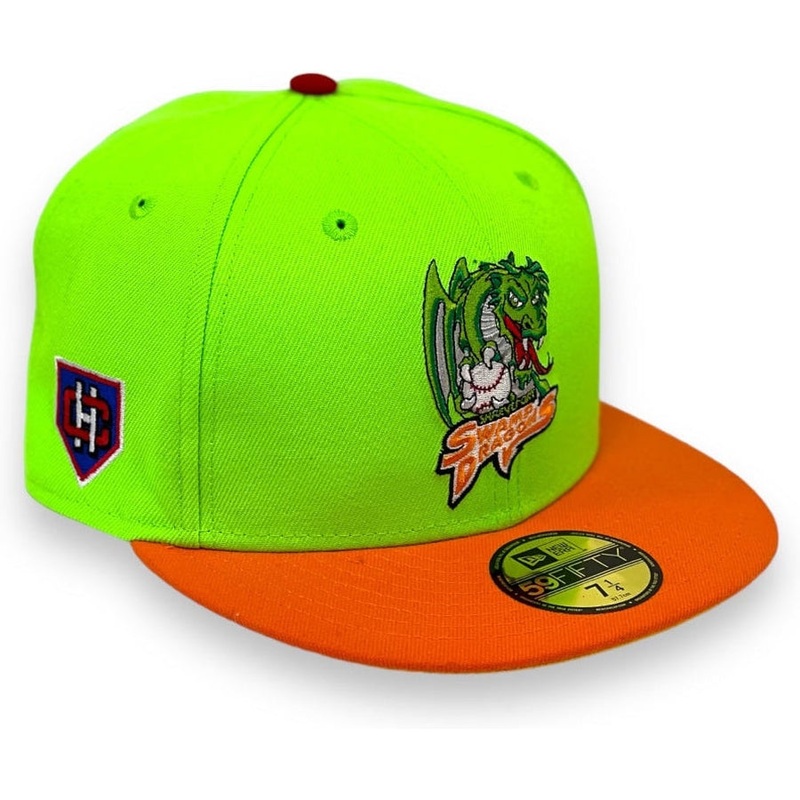 New Era Shreveport Swamp Dragons Neon Green/Orange 59FIFTY Fitted Hat