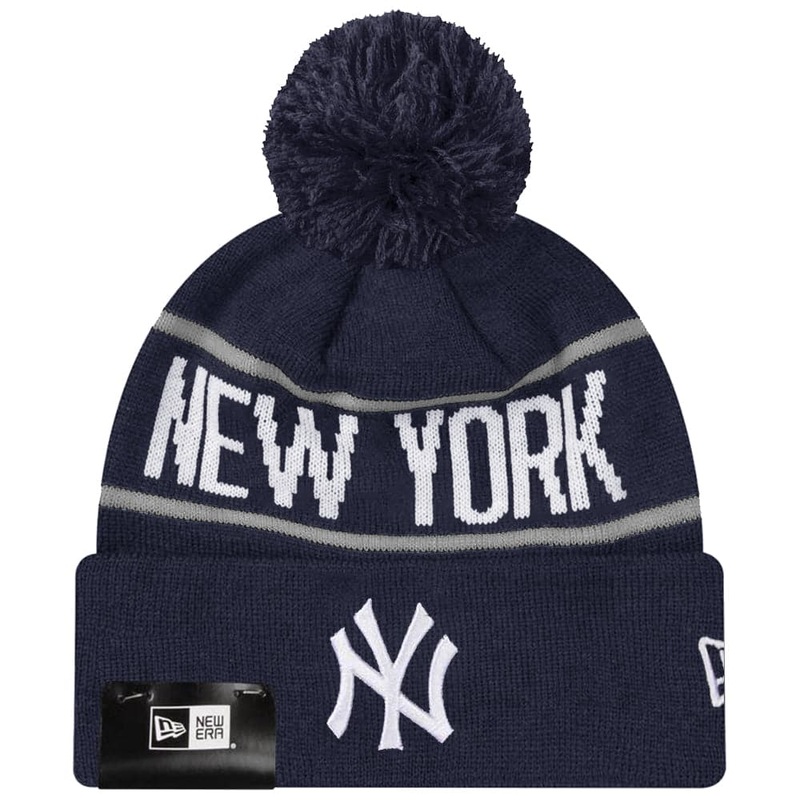New York Yankees New Era MLB Grey Stripe Knit Beanie – Navy