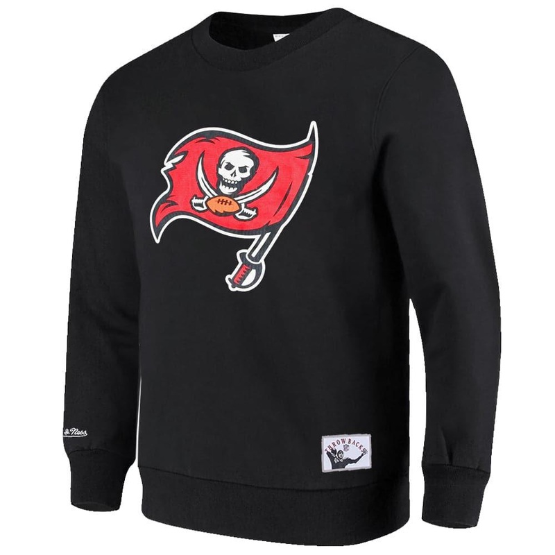 Tampa Bay Buccaneers Mitchell & Ness NFL Throwback Logo Crew Jumper – Black