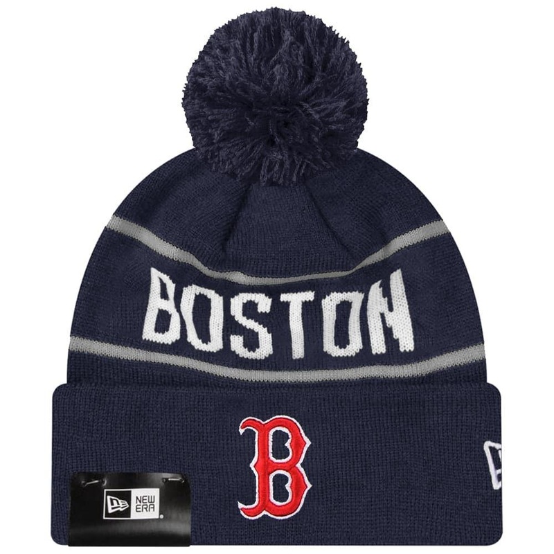 Boston Red Sox New Era MLB Grey Stripe Knit Beanie – Navy