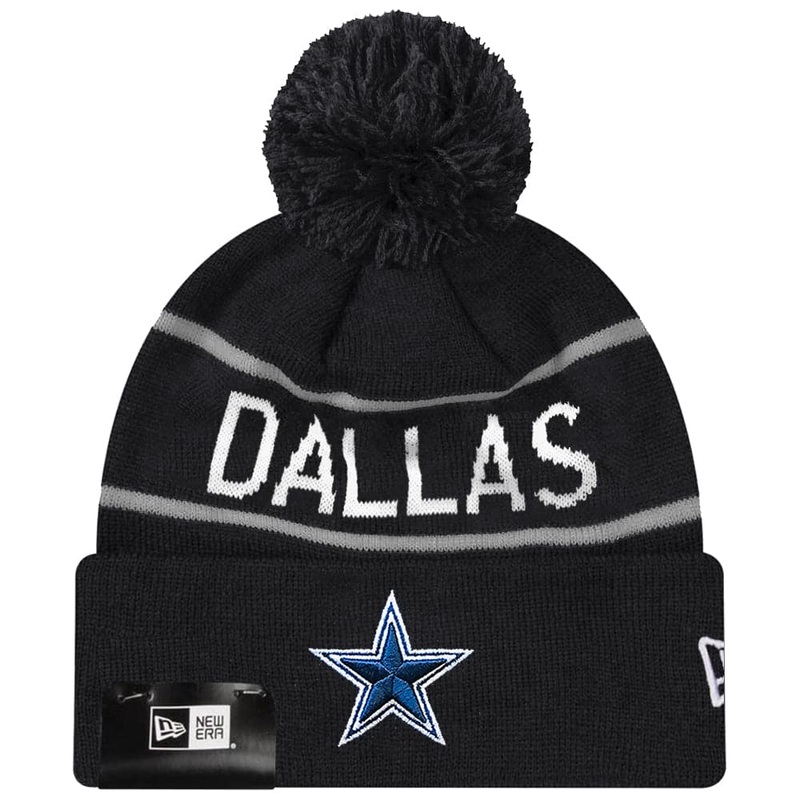 Dallas Cowboys New Era NFL Grey Stripe Knit Beanie – Black
