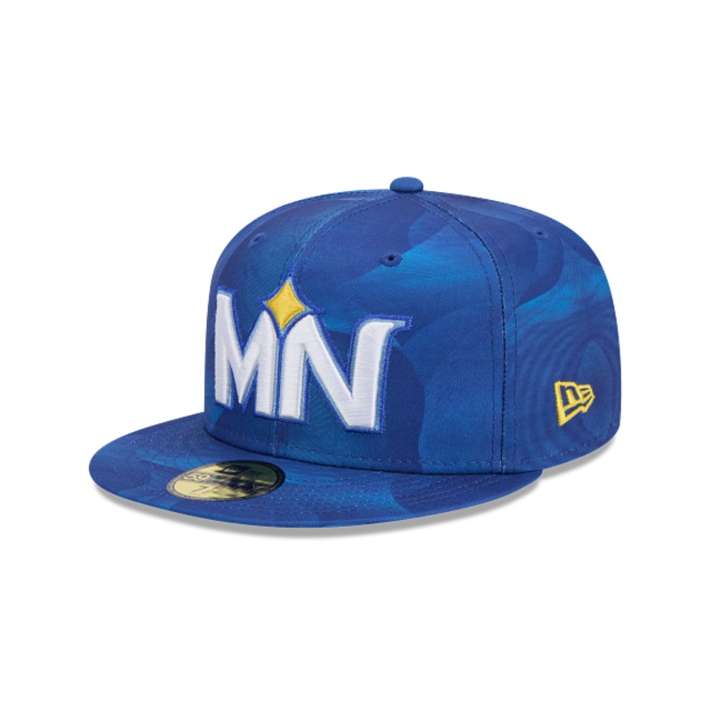 Minnesota Twins New Era City Connect 59FIFTY Fitted Hat  Blue Ripple Side Patch Cap for Men