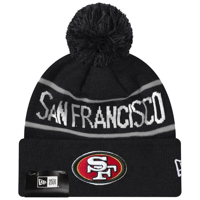 San Francisco 49ers New Era NFL Grey Stripe Knit Beanie – Black