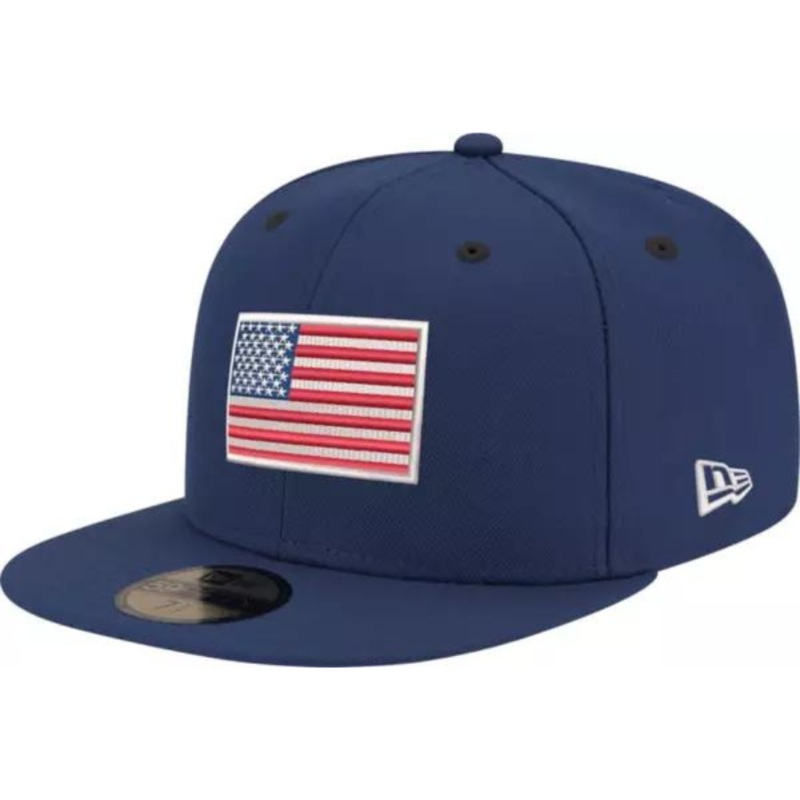 New Era American Flag Navy Blue 59FIFTY Fitted Hat (Kids)