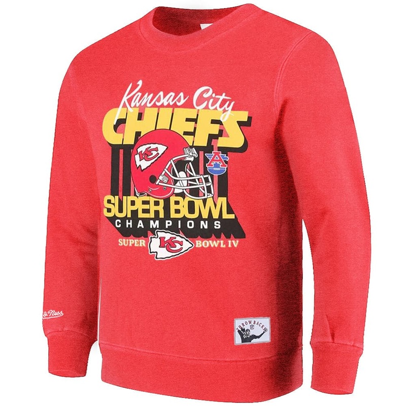 Kansas City Chiefs Mitchell & Ness NFL Champs Vintage Crew Jumper – Faded Red