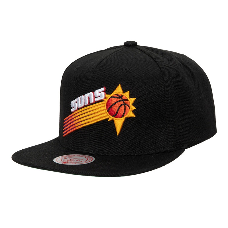 NBA Phoenix Suns Mitchell & Ness Hardwood Classic 90’s Sunburst Snapback Hat – Black