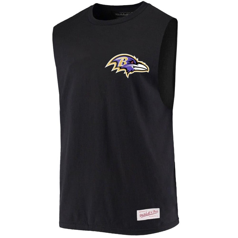 Baltimore Ravens Mitchell & Ness NFL Retro Repeat Muscle T-Shirt – Black