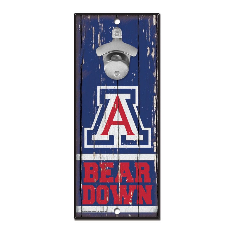 NCAA Arizona Wildcats WinCraft 5″ x 12″ Bottle Opener Wood Wall Sign