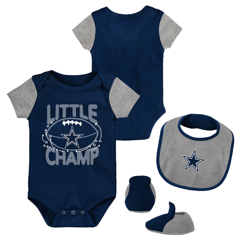 NFL Dallas Cowboys Infant Outerstuff Little Champ Onesie Bib & Booty Set