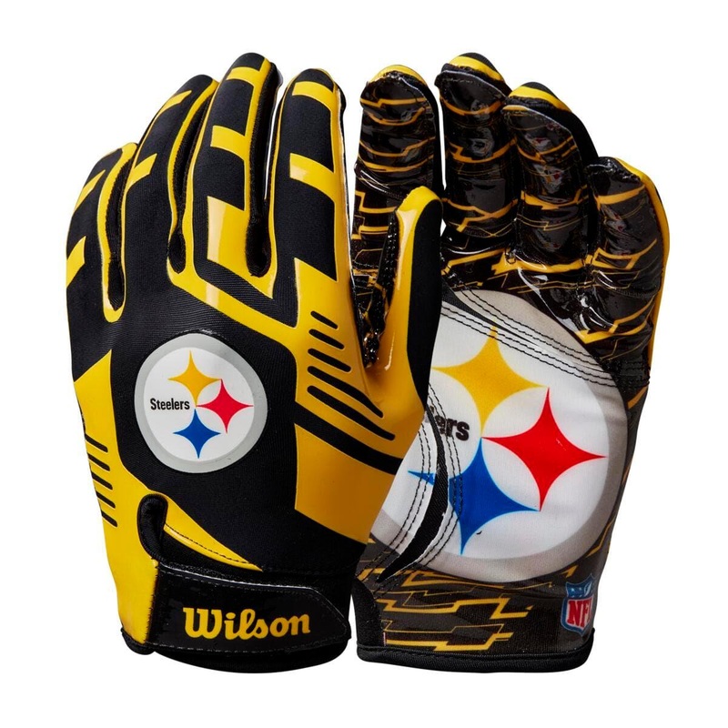 Pittsburgh Steelers Wilson NFL Team Stretch Fit Receiver Gloves