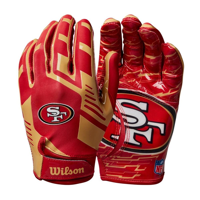 San Francisco 49ers Wilson NFL Team Stretch Fit Receiver Gloves
