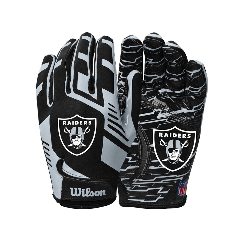 Youths Las Vegas Raiders Wilson NFL Team Stretch Fit Receiver Gloves