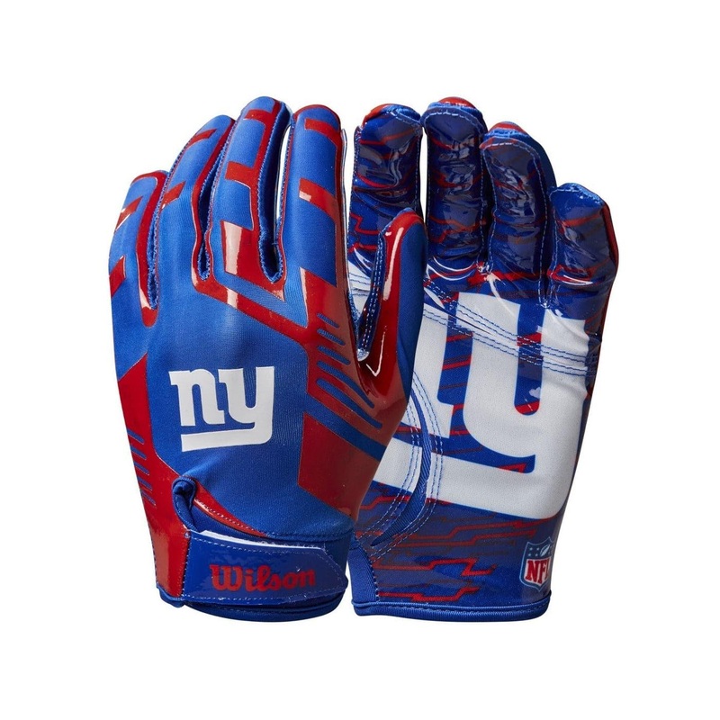 Youths New York Giants Wilson NFL Team Stretch Fit Receiver Gloves