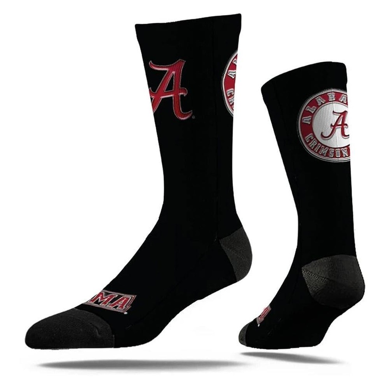 Alabama Crimson Tide Strideline NCAA Team Chrome Classic Crew Socks – Black