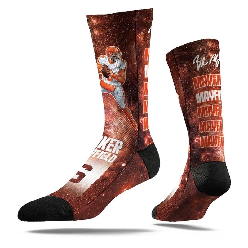 Baker Mayfield Cleveland Browns Strideline NFL Galaxy Classic Crew Socks – Brown