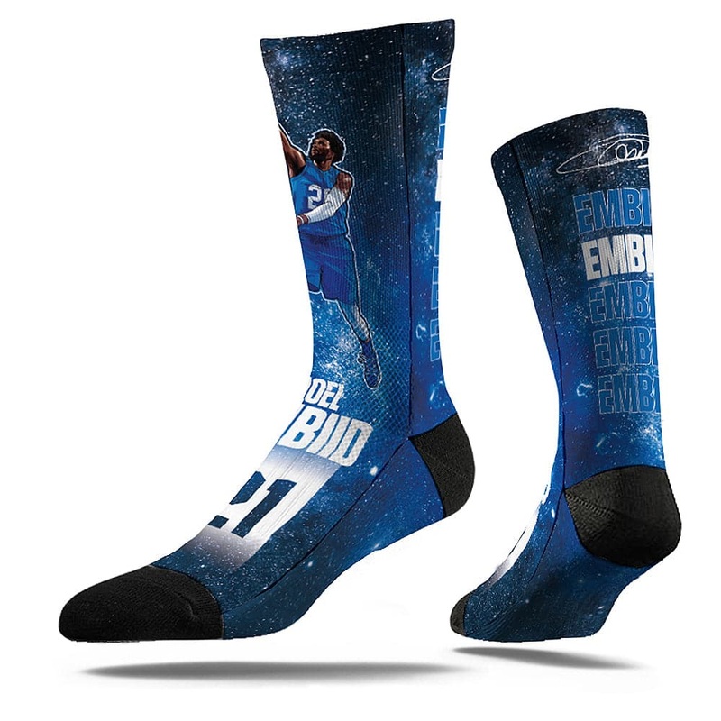 Joel Embiid Philadelphia 76ers Strideline NBA Galaxy Classic Crew Socks – Blue