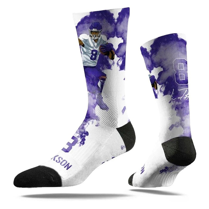 Lamar Jackson Baltimore Ravens Strideline NFL Fog Classic Crew Socks – White