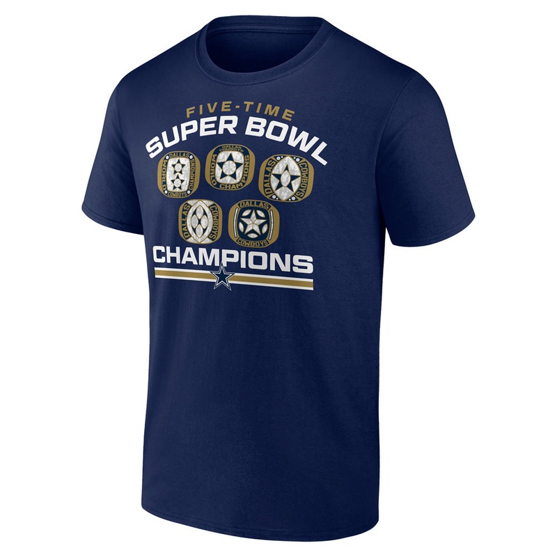 NFL Dallas Cowboys Super Bowl Rings T-Shirt – Navy