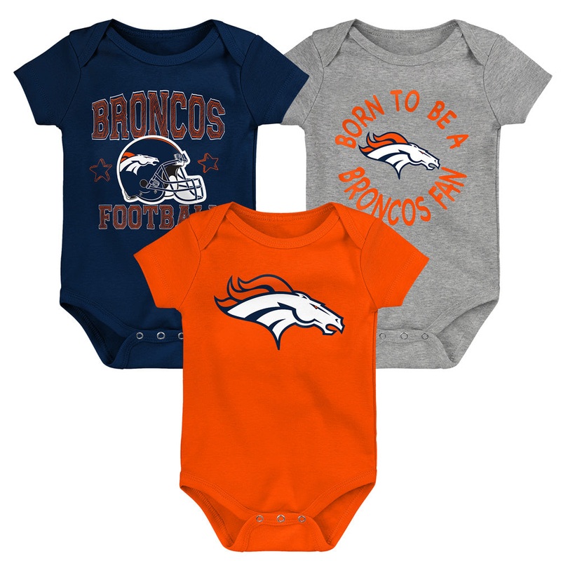 NFL Denver Broncos Infant Outerstuff Born to Be 3-Piece Onesie Set