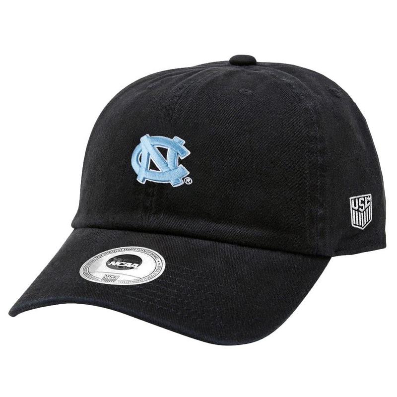 North Carolina Tar Heels USL NCAA Small Logo Strapback Hat – Washed Black