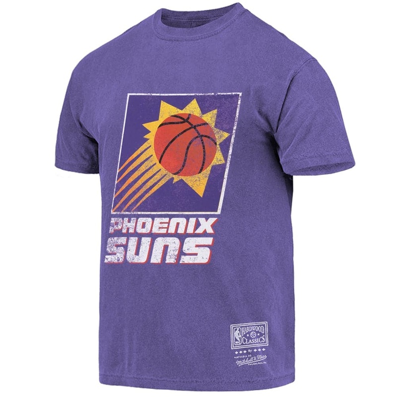 Phoenix Suns Mitchell & Ness NBA HWC Big Logo Vintage T-Shirt – Faded Purple